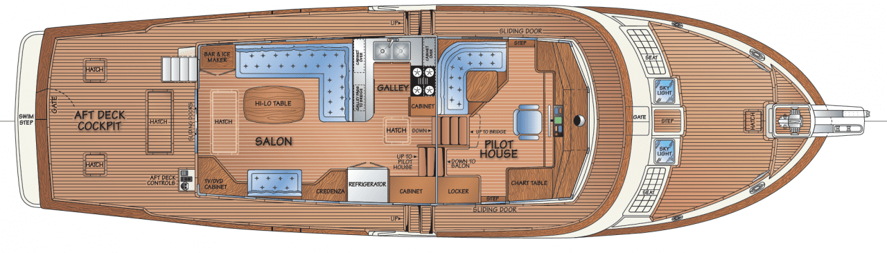 Main deck - salon option w/STBD Settee