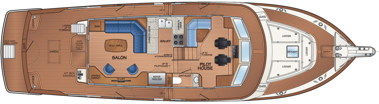 Main deck - option A shown w/optional dayhead