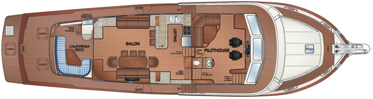 Main deck w/direct access to master stateroom