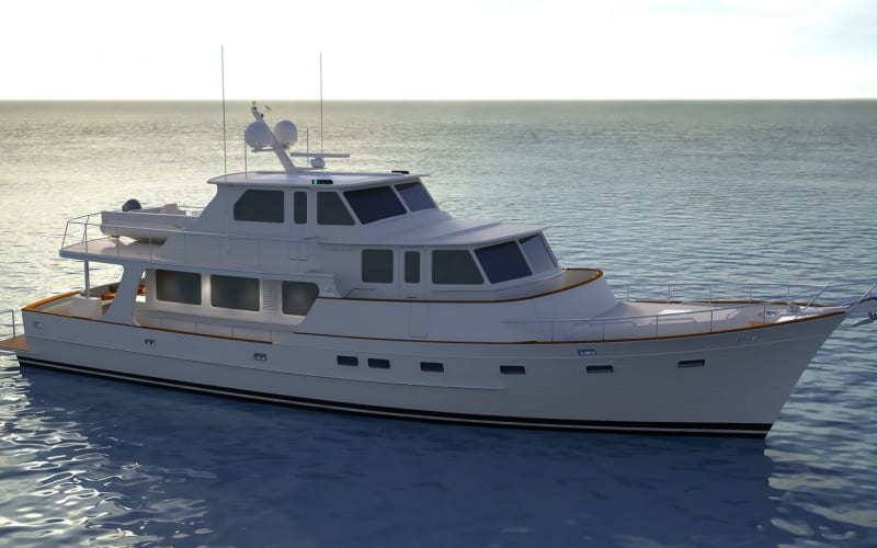 A side view of an artists's impression of the new Fleming 85