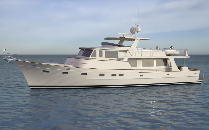 An artist's impression of the new Fleming 85 yacht